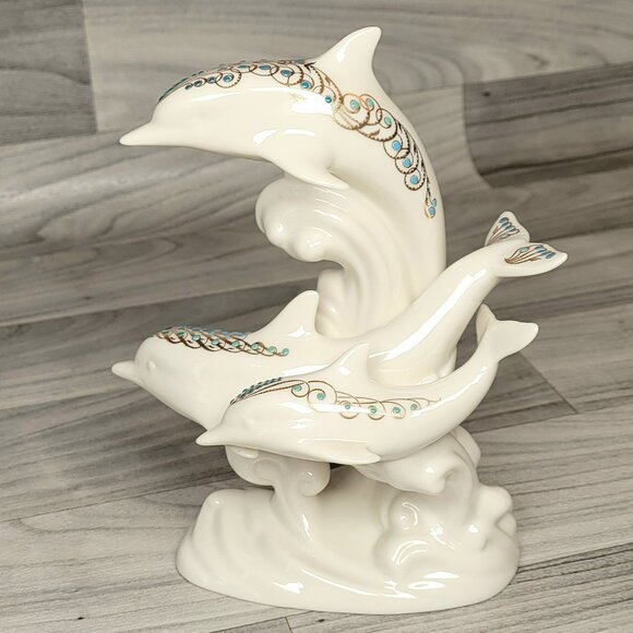 Lenox Other - Lenox China Jewels Collection Frolicking Dolphins 8.25" USA Retired